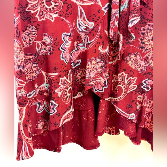 Isabel by Ingrid & Isabel Burgundy Floral V Neck Stretchy Belted MaxiDre… - Picture 6 of 9